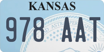 KS license plate 978AAT