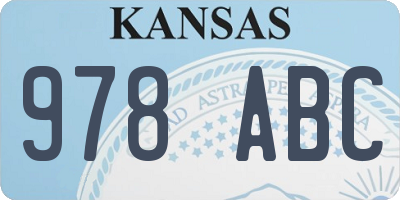 KS license plate 978ABC