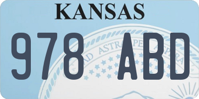 KS license plate 978ABD