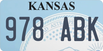 KS license plate 978ABK