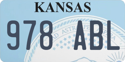 KS license plate 978ABL