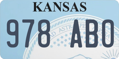 KS license plate 978ABO