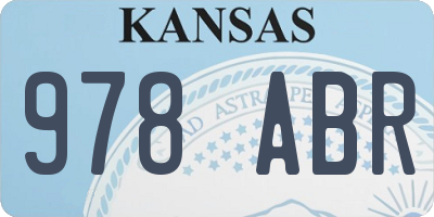 KS license plate 978ABR