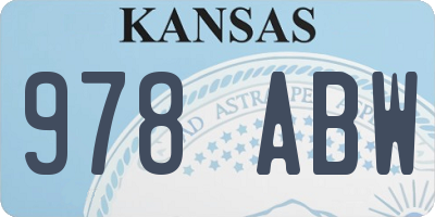 KS license plate 978ABW