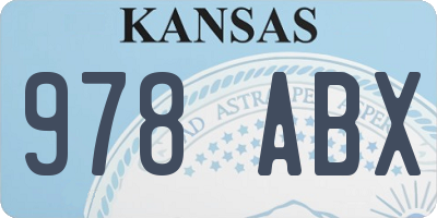 KS license plate 978ABX