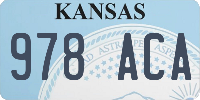 KS license plate 978ACA