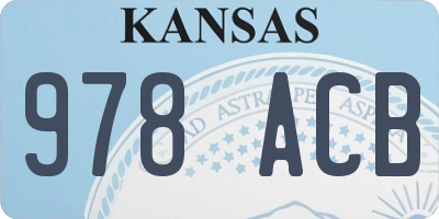 KS license plate 978ACB
