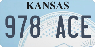 KS license plate 978ACE