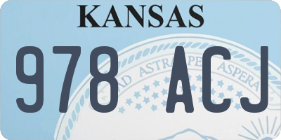 KS license plate 978ACJ