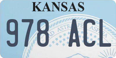 KS license plate 978ACL
