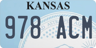 KS license plate 978ACM