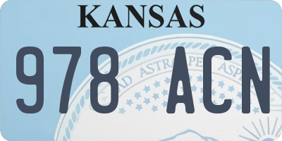 KS license plate 978ACN