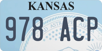 KS license plate 978ACP