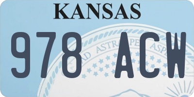 KS license plate 978ACW