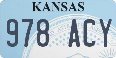 KS license plate 978ACY