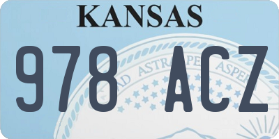 KS license plate 978ACZ