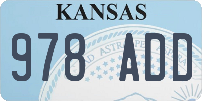 KS license plate 978ADD