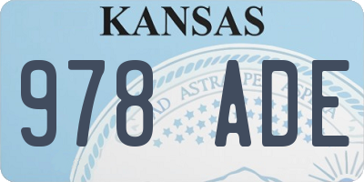 KS license plate 978ADE