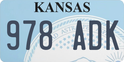 KS license plate 978ADK