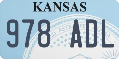 KS license plate 978ADL