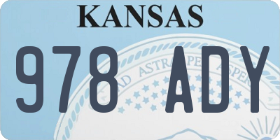 KS license plate 978ADY