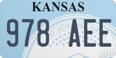 KS license plate 978AEE