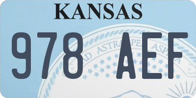 KS license plate 978AEF