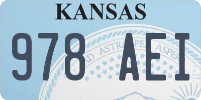 KS license plate 978AEI