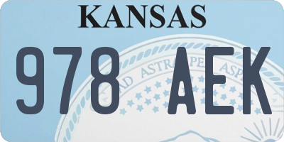 KS license plate 978AEK