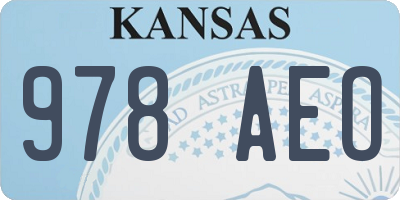 KS license plate 978AEO