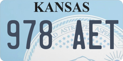 KS license plate 978AET