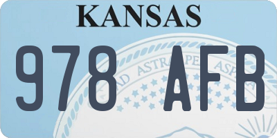 KS license plate 978AFB