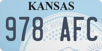 KS license plate 978AFC
