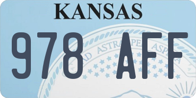 KS license plate 978AFF