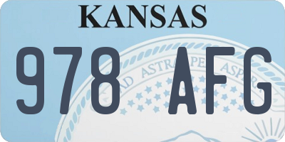 KS license plate 978AFG
