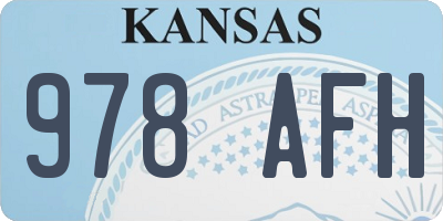 KS license plate 978AFH