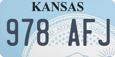 KS license plate 978AFJ