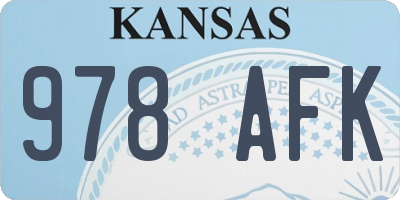 KS license plate 978AFK