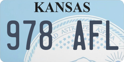 KS license plate 978AFL