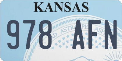 KS license plate 978AFN