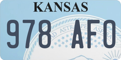 KS license plate 978AFO