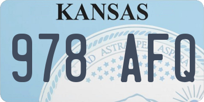 KS license plate 978AFQ