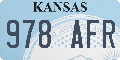 KS license plate 978AFR