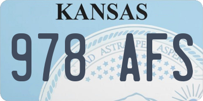 KS license plate 978AFS