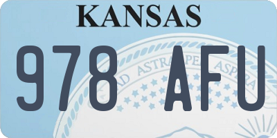 KS license plate 978AFU