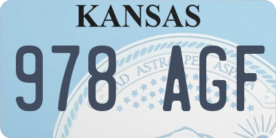 KS license plate 978AGF