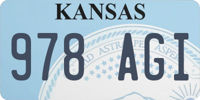 KS license plate 978AGI