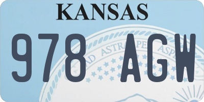 KS license plate 978AGW