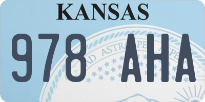 KS license plate 978AHA