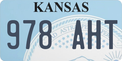 KS license plate 978AHT